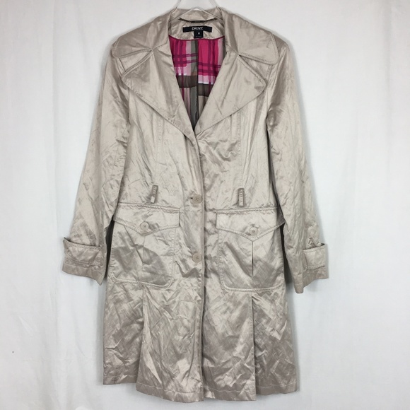Dkny Jackets & Blazers - *SALE* DKNY Women's Tan Metallic Trench Coat